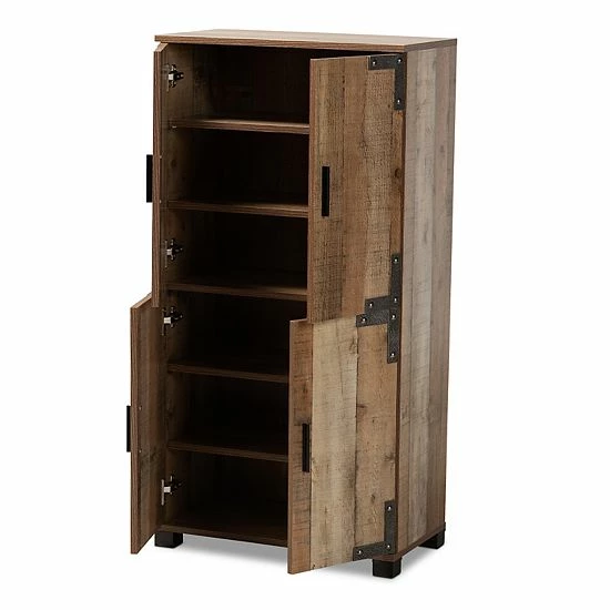 Baxton Studio Cyrille Tall Shoe Storage Cabinet 3 Baxton Studio Cyrille Tall Shoe Storage Cabinet - Image 3