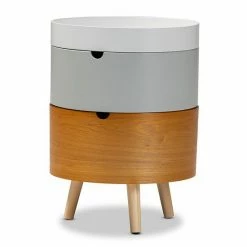 Baxton Studio Elison Light Grey Nightstand