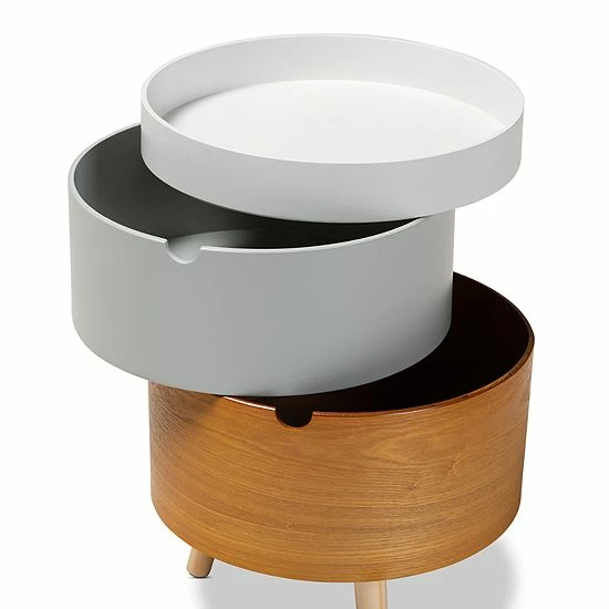 Baxton Studio Elison Light Grey Nightstand 3 Baxton Studio Elison Light Grey Nightstand - Image 3