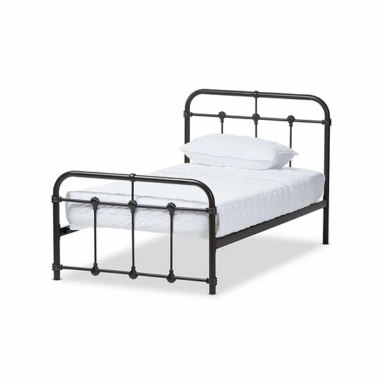 Baxton Studio Mandy Industrial Platform Twin Bed White 2 Baxton Studio Mandy Industrial Platform Twin Bed White - Image 2