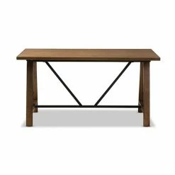 Baxton Studio Nico Rustic Industrial Adjustable Desk