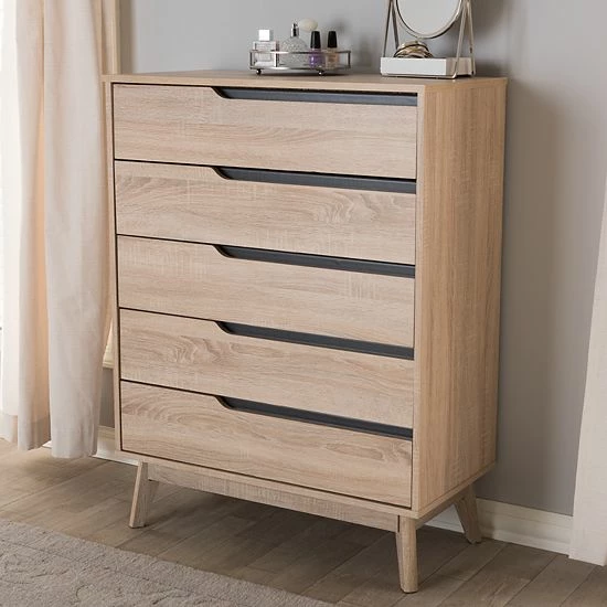 Baxton Studio Fella 5-Drawer Dresser 1 Baxton Studio Fella 5-Drawer Dresser