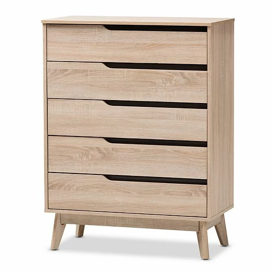 Baxton Studio Fella 5-Drawer Dresser 3 Baxton Studio Fella 5-Drawer Dresser - Image 3