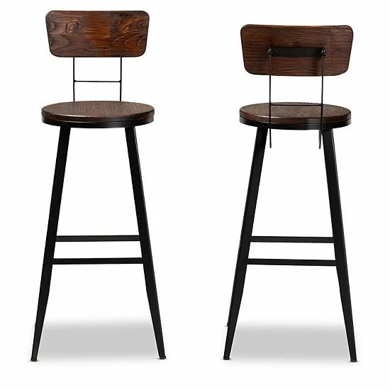 Baxton Studio Kenna Bar Stool 2-Piece Set 3 Baxton Studio Kenna Bar Stool 2-Piece Set - Image 3