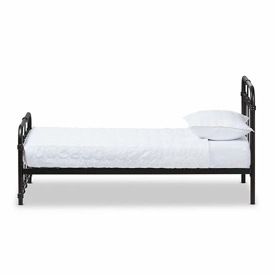 Baxton Studio Mandy Industrial Platform Twin Bed White 3 Baxton Studio Mandy Industrial Platform Twin Bed White - Image 3