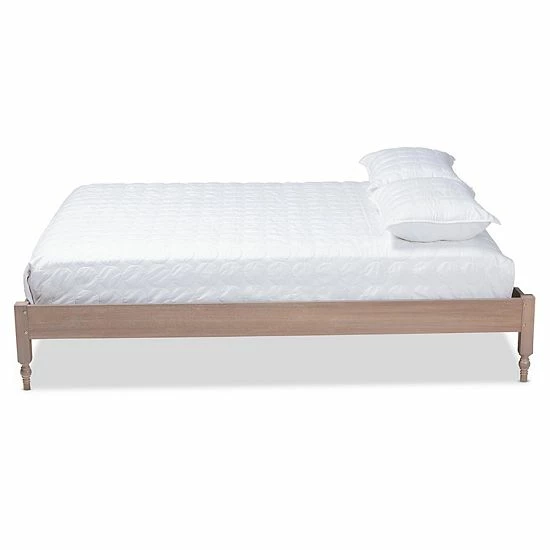Baxton Studio Laure Bed Frame Walnut 5 Baxton Studio Laure Bed Frame Walnut - Image 5