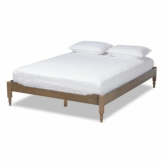 Baxton Studio Laure Bed Frame Walnut 6 Baxton Studio Laure Bed Frame Walnut - Image 6