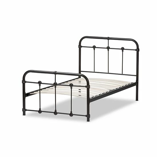 Baxton Studio Mandy Industrial Platform Twin Bed White 4 Baxton Studio Mandy Industrial Platform Twin Bed White - Image 4