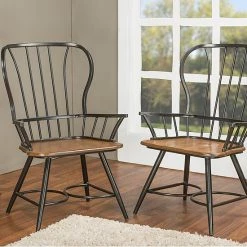 Baxton Studio Longford Arm Dining Chair 2-piece Set White