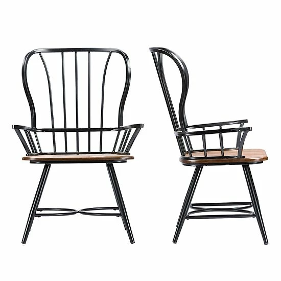 Baxton Studio Longford Arm Dining Chair 2-piece Set White 2 Baxton Studio Longford Arm Dining Chair 2-piece Set White - Image 2