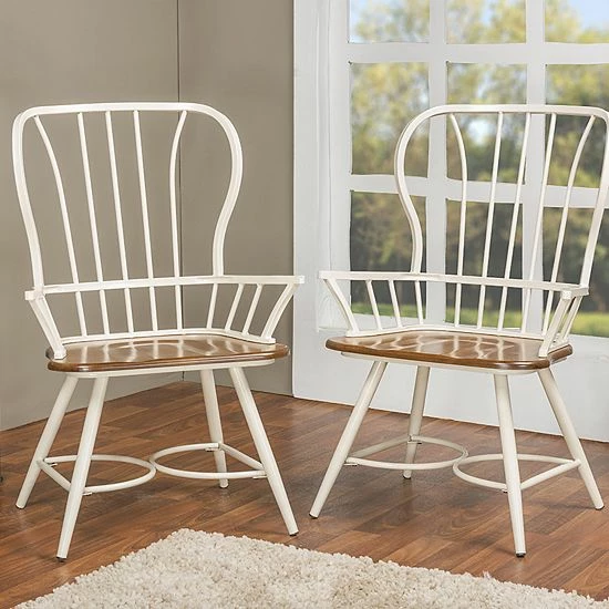 Baxton Studio Longford Arm Dining Chair 2-piece Set White 3 Baxton Studio Longford Arm Dining Chair 2-piece Set White - Image 3