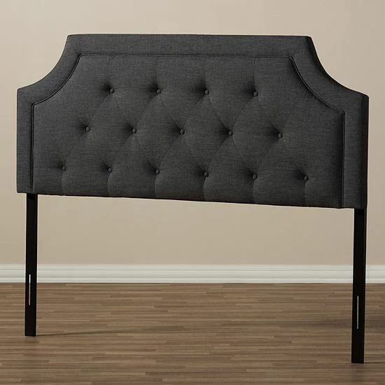 Baxton Studio Mars Upholstered Headboard Dark Gray 5 Baxton Studio Mars Upholstered Headboard Dark Gray - Image 5