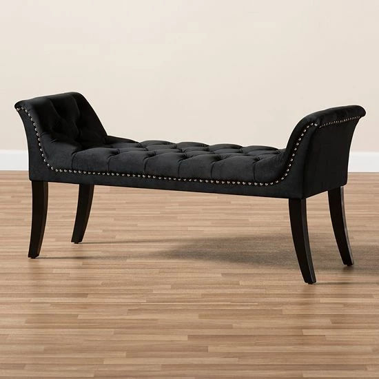 Baxton Studio Chandelle Black Bench 4 Baxton Studio Chandelle Black Bench - Image 4