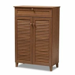 Baxton Studio Coolidge Shoe Cabinet Brown