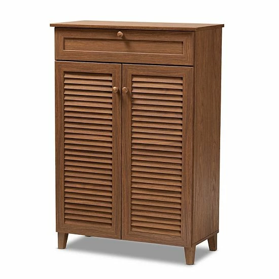 Baxton Studio Coolidge Shoe Cabinet Brown 9 Baxton Studio Coolidge Shoe Cabinet Brown - Image 9