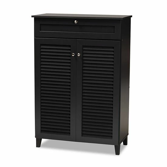 Baxton Studio Coolidge Shoe Cabinet Brown 10 Baxton Studio Coolidge Shoe Cabinet Brown - Image 10