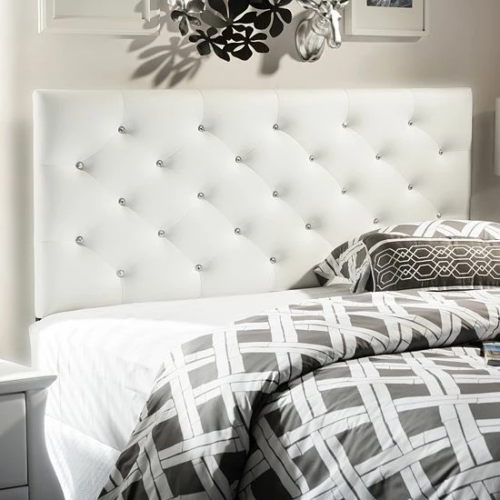 Baxton Studio Viviana Faux-Leather Headboard White 1 Baxton Studio Viviana Faux-Leather Headboard White