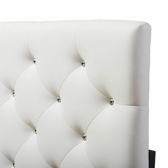 Baxton Studio Viviana Faux-Leather Headboard White 3 Baxton Studio Viviana Faux-Leather Headboard White - Image 3