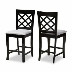 Baxton Studio Alora Counter Stool 2-piece Set Beige