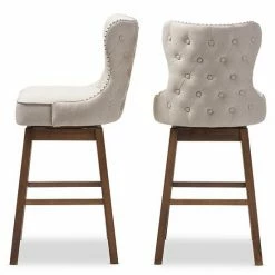 Baxton Studio Gradisca Swivel Bar Stool 2-piece Set Medium Gray -Baxton Studio Sales unnamed file 1523