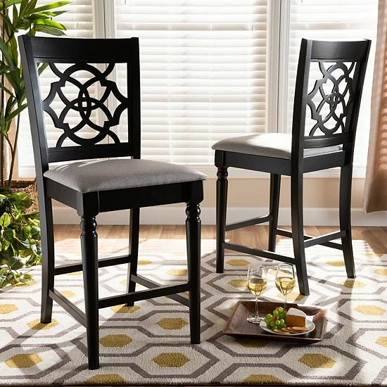 Baxton Studio Arden Counter Stool 2-piece Set Beige 2 Baxton Studio Arden Counter Stool 2-piece Set Beige - Image 2