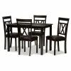 Baxton Studio Modern Espresso X-Back Chair & Table Dining 5-piece Set