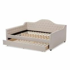 Baxton Studio Eliza Daybed And Trundle 2-piece Set Beige Khaki -Baxton Studio Sales unnamed file 1580