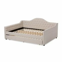 Baxton Studio Eliza Daybed And Trundle 2-piece Set Beige Khaki -Baxton Studio Sales unnamed file 1581