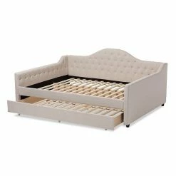 Baxton Studio Eliza Daybed And Trundle 2-piece Set Beige Khaki -Baxton Studio Sales unnamed file 1585