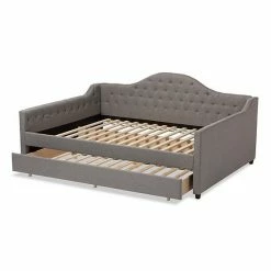 Baxton Studio Eliza Daybed And Trundle 2-piece Set Beige Khaki -Baxton Studio Sales unnamed file 1586