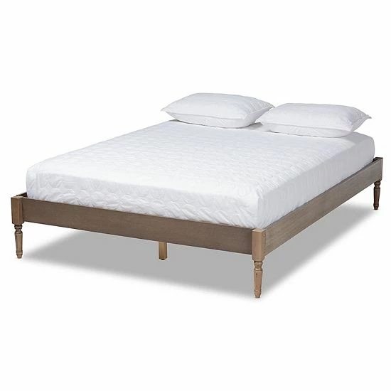 Baxton Studio Colette Bed Frame Antique Oak 5 Baxton Studio Colette Bed Frame Antique Oak - Image 5