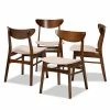 Baxton Studio Parlin Dining Chair 4-piece Set Light Beige Walnut
