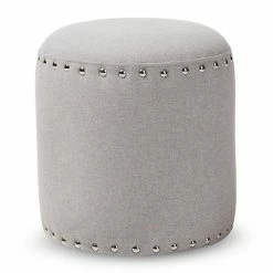 Baxton Studio Modern Ottoman Light Pastel Gray