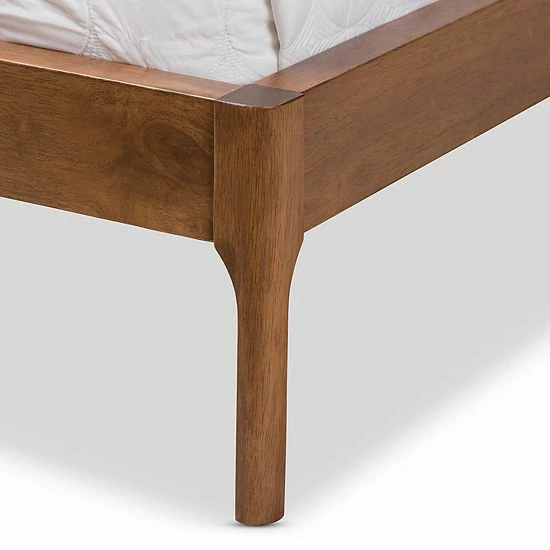 Baxton Studio Brooklyn Mid-Century Platform Bed Light Beige 4 Baxton Studio Brooklyn Mid-Century Platform Bed Light Beige - Image 4