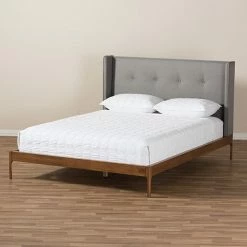 Baxton Studio Brooklyn Mid-Century Platform Bed Light Beige 15 Baxton Studio Brooklyn Mid-Century Platform Bed Light Beige -Baxton Studio Sales unnamed file 1643