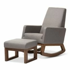 Baxton Studio Mid-Century Rocking Chair & Stool 2-piece Set Gray -Baxton Studio Sales unnamed file 1649