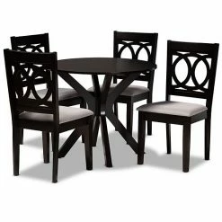 Baxton Studio Sanne Dining Table & Chair 7-piece Set Sand Dark Brown -Baxton Studio Sales unnamed file 1659