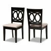 Baxton Studio Lenoir Dining Chair 2-piece Set Gray Espresso