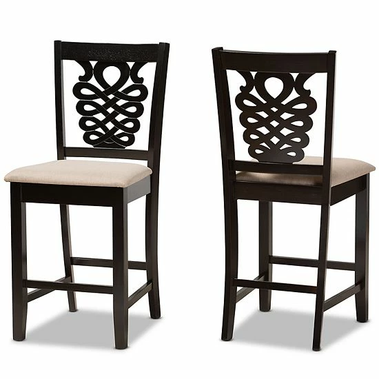Baxton Studio Gervais Counter Stool 2-piece Set Walnut Brown 1 Baxton Studio Gervais Counter Stool 2-piece Set Walnut Brown