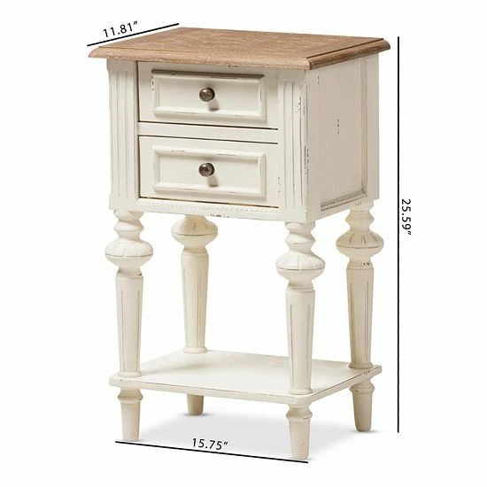 Baxton Studio Marquetterie French Provincial Nightstand 5 Baxton Studio Marquetterie French Provincial Nightstand - Image 5