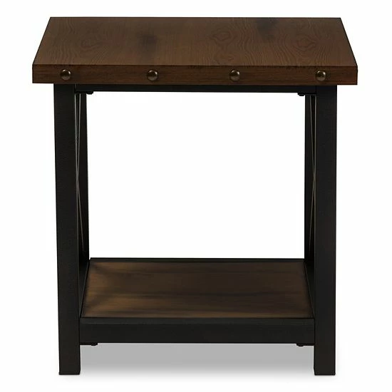 Baxton Studio Herzen Rustic Industrial End Table 2 Baxton Studio Herzen Rustic Industrial End Table - Image 2