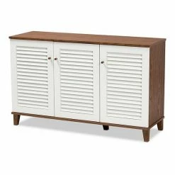 Baxton Studio Coolidge 8-Shelf Shoe Storage Cabinet