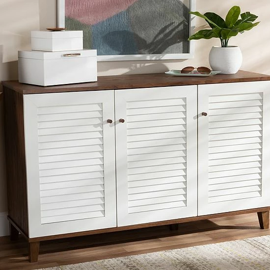 Baxton Studio Coolidge 8-Shelf Shoe Storage Cabinet 2 Baxton Studio Coolidge 8-Shelf Shoe Storage Cabinet - Image 2