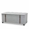 Baxton Studio Kyra Tufted Latch Storage Ottoman Grey