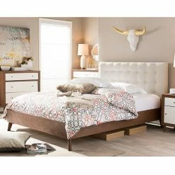Baxton Studio Alinia Upholstered Bed Light Beige -Baxton Studio Sales unnamed file 1766