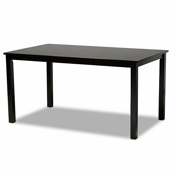 Baxton Studio Dallas Dining Table & Chair 7-piece Set Gray Dark Brown 3 Baxton Studio Dallas Dining Table & Chair 7-piece Set Gray Dark Brown - Image 3