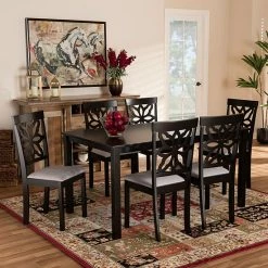 Baxton Studio Dallas Dining Table & Chair 7-piece Set Gray Dark Brown 15 Baxton Studio Dallas Dining Table & Chair 7-piece Set Gray Dark Brown -Baxton Studio Sales unnamed file 1782