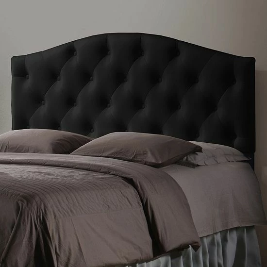 Baxton Studio Myra Faux-Leather Upholstered Queen Headboard Black 4 Baxton Studio Myra Faux-Leather Upholstered Queen Headboard Black - Image 4