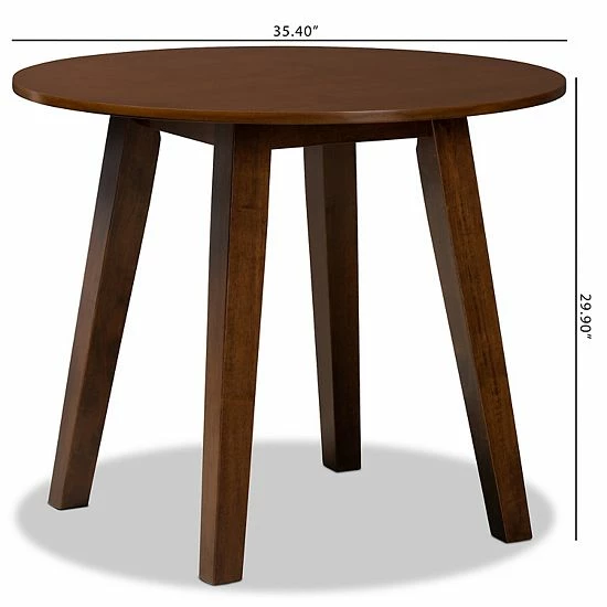 Baxton Studio Ela Dining Table Walnut 6 Baxton Studio Ela Dining Table Walnut - Image 6