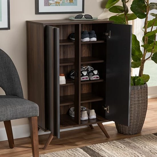 Baxton Studio Naoki Shoe Cabinet 2 Baxton Studio Naoki Shoe Cabinet - Image 2